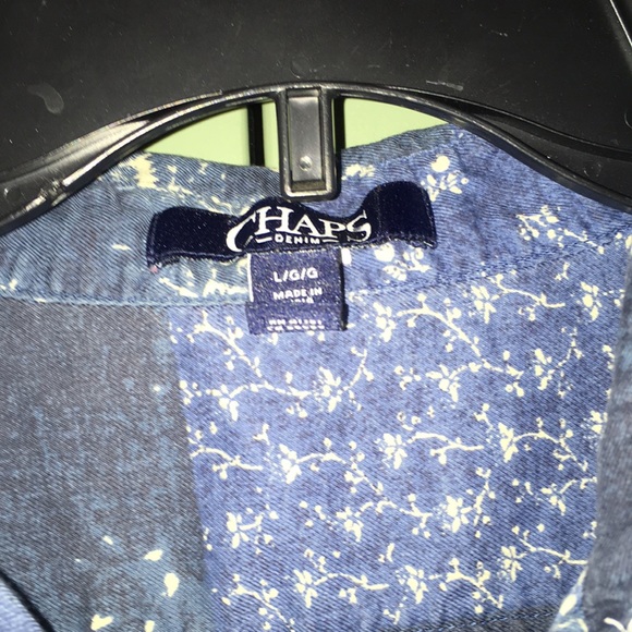 Chaps top L denim blue bandanna print - Picture 2 of 3